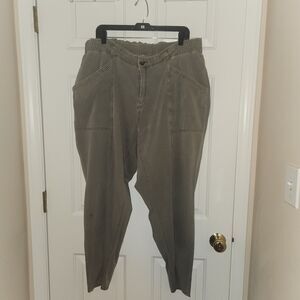 Old Navy Women’s Cotton Rayon Blend Green Elastic Waist Pants Size 2x Plus-size